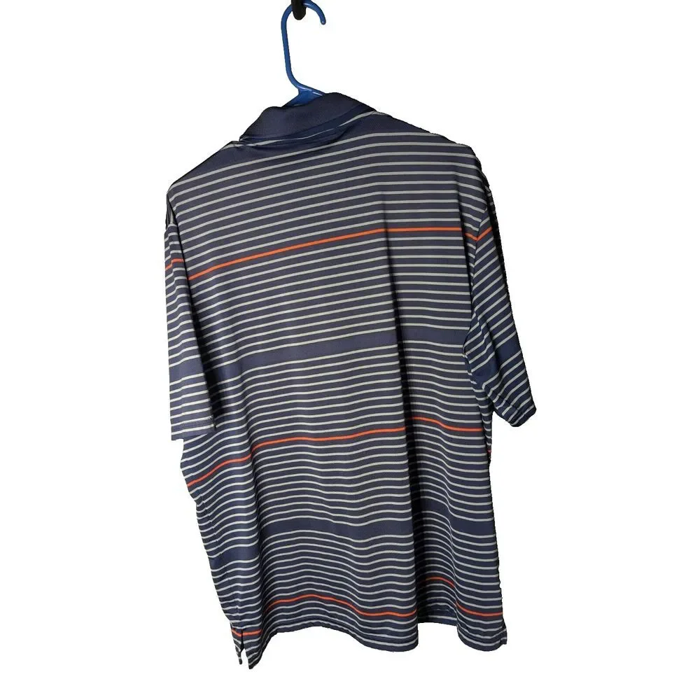 Adidas ClimaCool Short Sleeve Performance Golf Polo Shirt Blue Orange Men's Xl‎